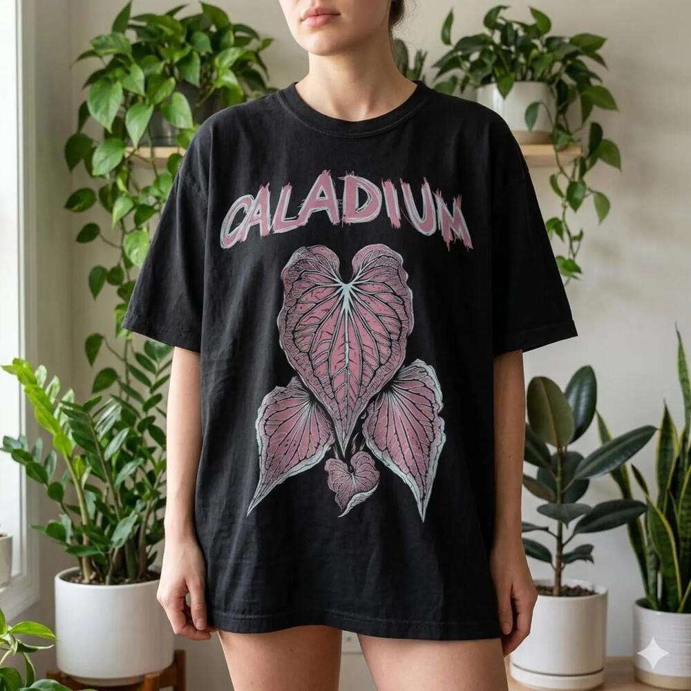 Caladium Botanical Shirt, Tropical Houseplant Graphic Tee